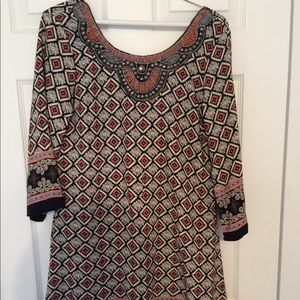 Bead detail mini dress